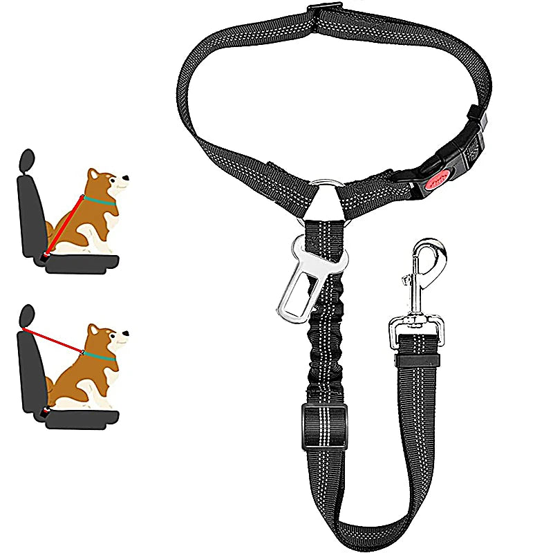 Adjustable Two-in-One Dog Harness Leash with Safety Belt - Smarsty