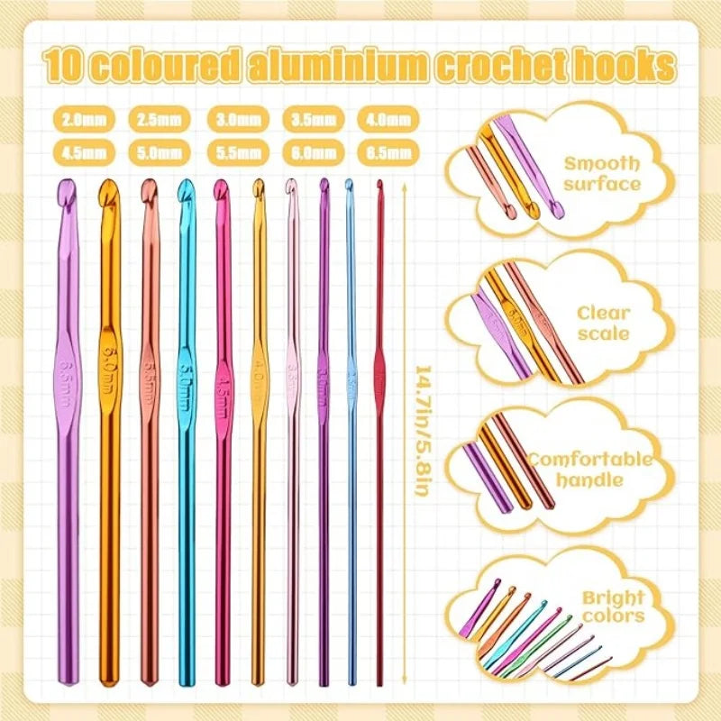 54 Piece Crochet Needles Set with Storage Case - Smarsty
