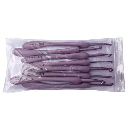 8Pcs/set Purple Crochet Hooks Set Craft Crochet Weaving Knitting Needles Hooks For Sewing Crafts Stitching 2.5-6.0mm - Smarsty