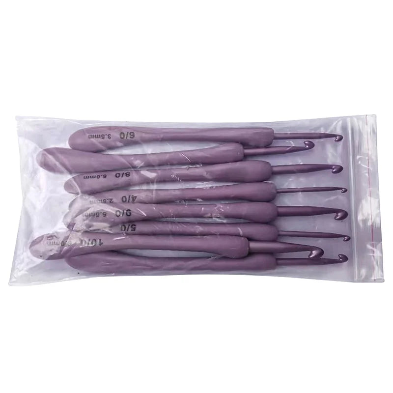8Pcs/set Purple Crochet Hooks Set Craft Crochet Weaving Knitting Needles Hooks For Sewing Crafts Stitching 2.5-6.0mm - Smarsty