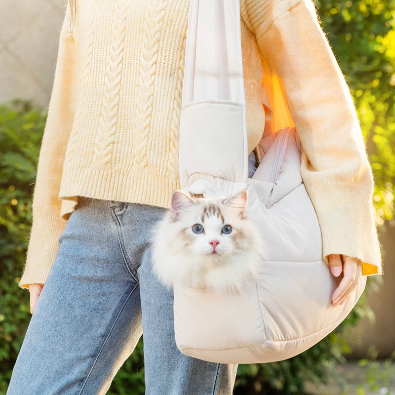 Portable Warm Cat Carrier Sling Bag for Travel - Smarsty