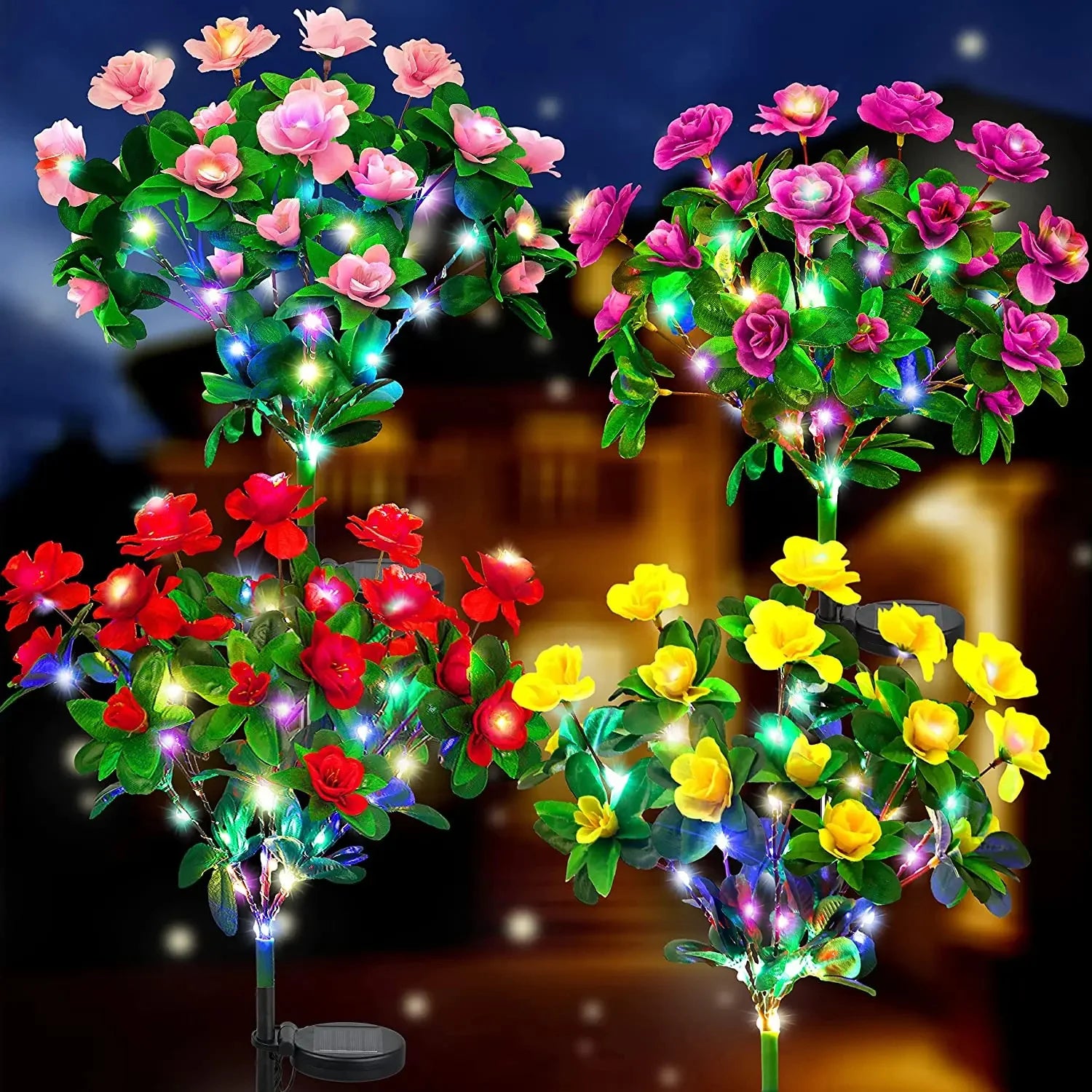 Waterproof LED Solar Azalea Flowers Lamp for Outdoor Decor - Smarsty