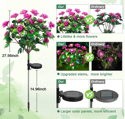 Waterproof LED Solar Azalea Flowers Lamp for Outdoor Decor - Smarsty