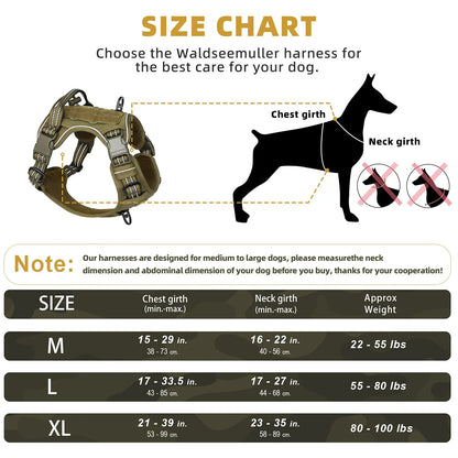 Adjustable No Pull Tactical Dog Harness for Medium Large Dogs - Smarsty