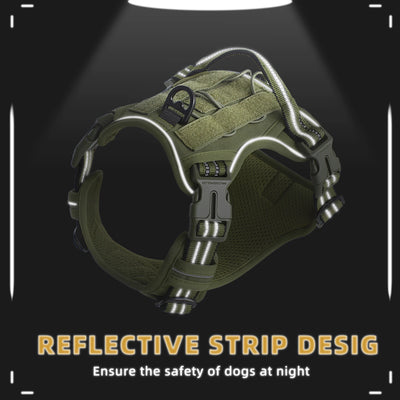 Adjustable No Pull Tactical Dog Harness for Medium Large Dogs - Smarsty