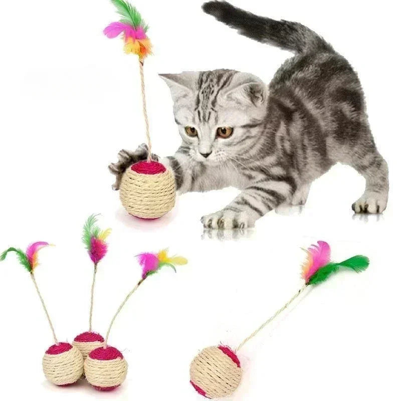 Interactive Sisal Scratching Ball Toy for Kittens - Smarsty