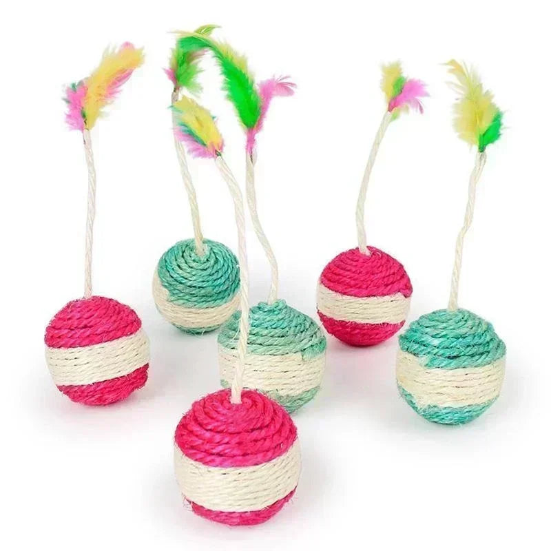 Interactive Sisal Scratching Ball Toy for Kittens - Smarsty