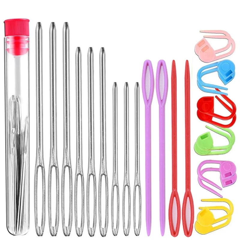 Large Eye Blunt Yarn Needles and Crochet Tools Set - Smarsty