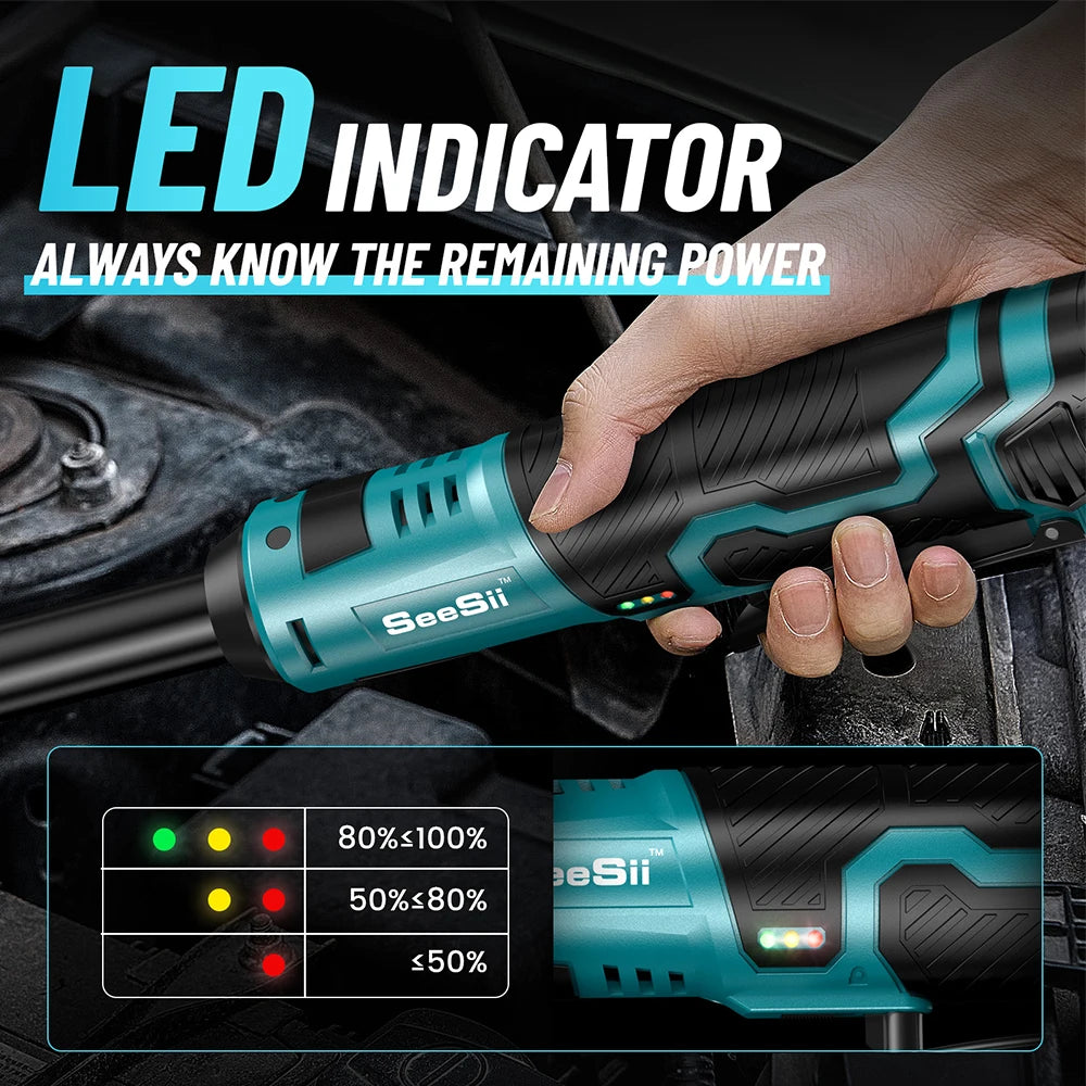 Seesii 6 Inch Cordless Electric Ratchet Wrench 55Nm - Smarsty