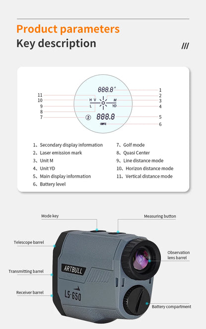 ARTBULL Laser Rangefinder for Hunting and Golf Accuracy - Smarsty