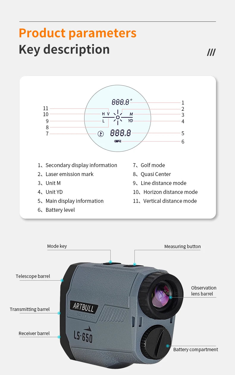 ARTBULL Laser Rangefinder for Hunting and Golf Accuracy - Smarsty