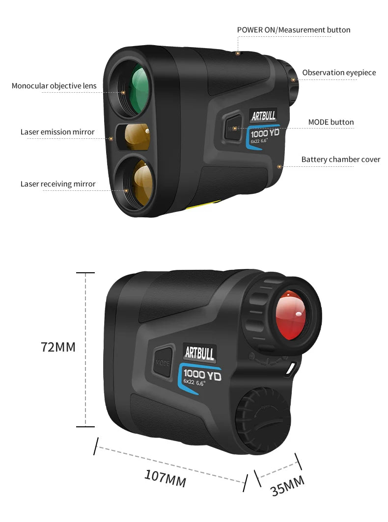 ARTBULL Laser Rangefinder for Hunting and Golf Accuracy - Smarsty