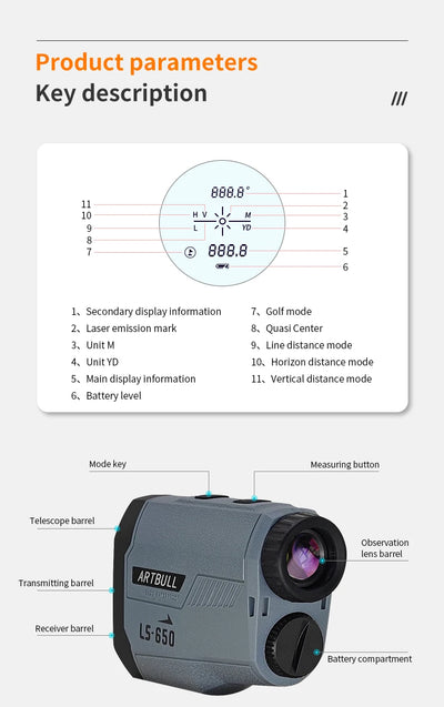 ARTBULL Laser Rangefinder for Hunting and Golf Accuracy - Smarsty