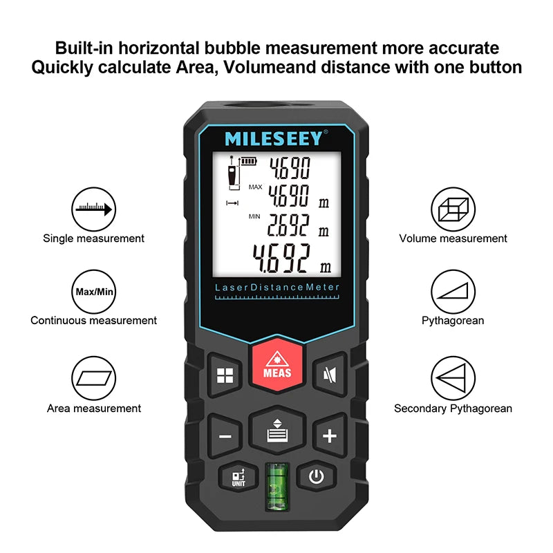 MILESEEY X5 Laser Tape Measure High Accuracy Remote Measurement - Smarsty