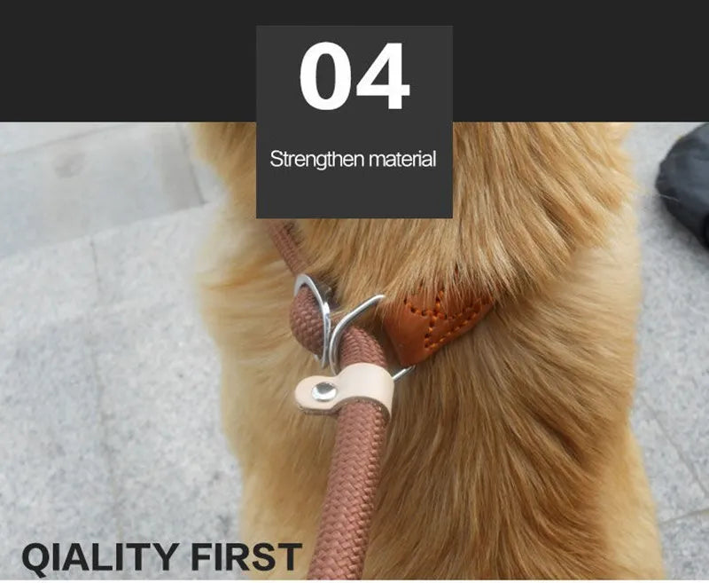 Heavy Duty Dog Leash Adjustable Braided Rope Lead - Smarsty