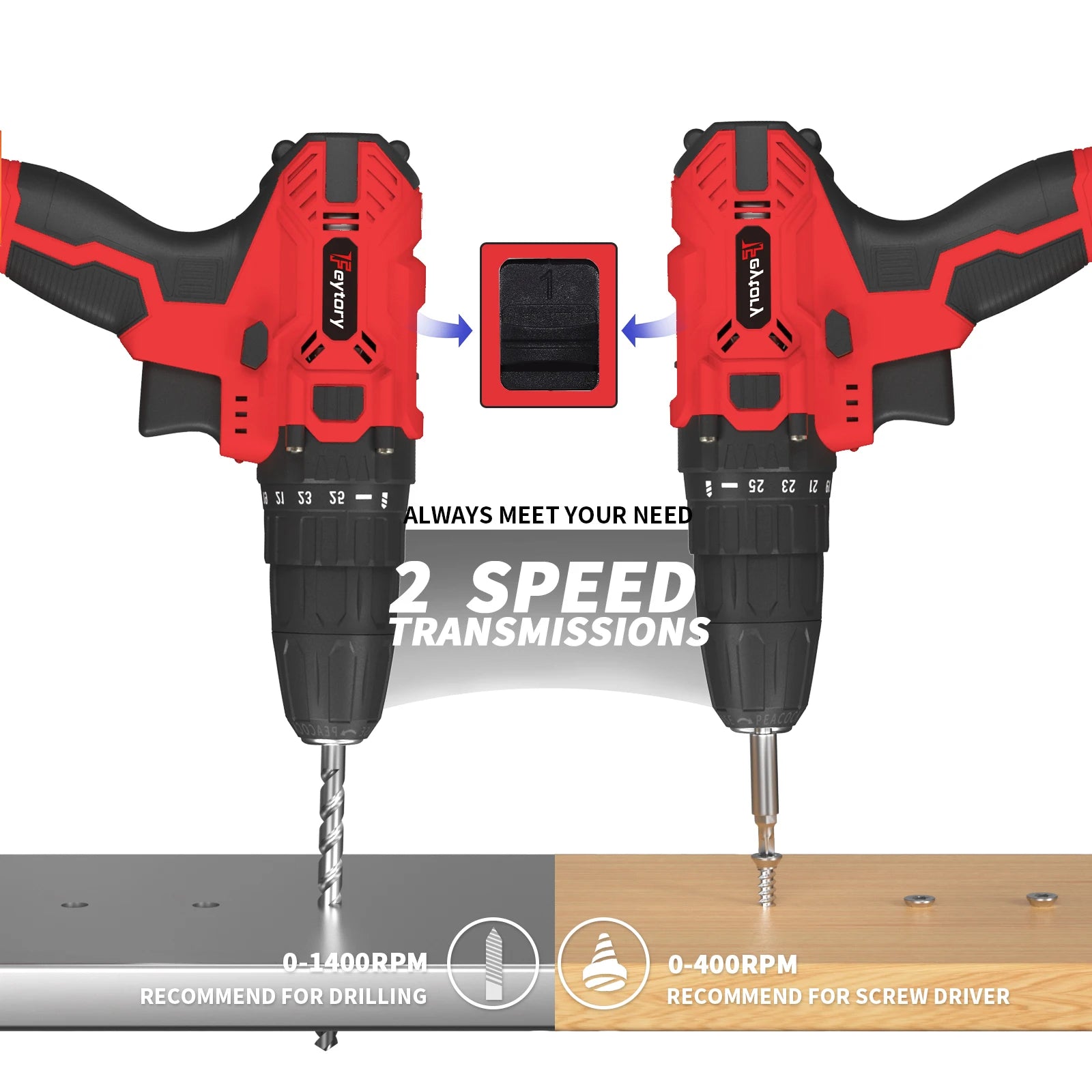 DayPlus 21V Cordless Power Drill with Fast Charging - Smarsty