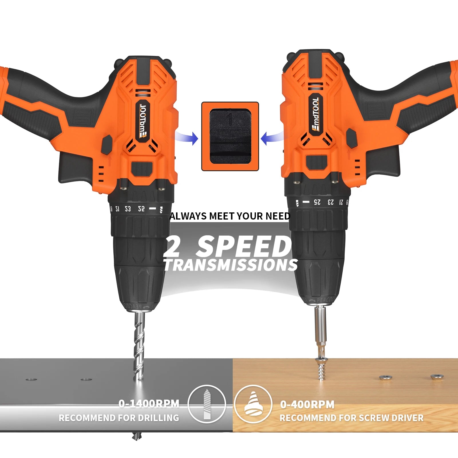 DayPlus 21V Cordless Power Drill with Fast Charging - Smarsty