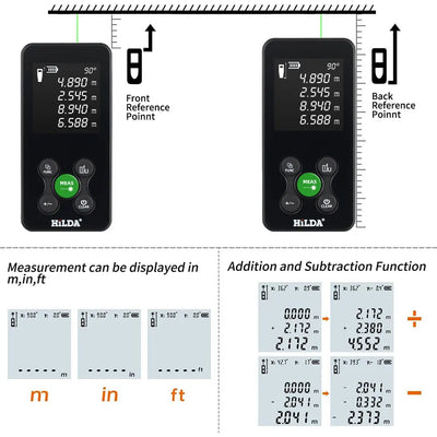 HILDA Laser Rangefinder Rechargeable Distance Measurement Tool - Smarsty