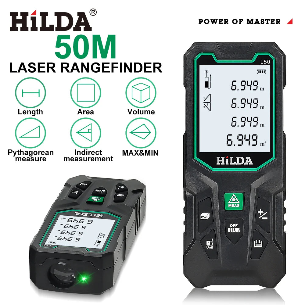 HILDA Laser Rangefinder Rechargeable Distance Measurement Tool - Smarsty