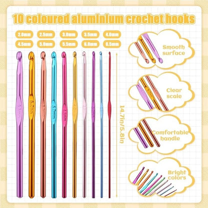 Miusie 54 Pcs Crochet Needles Set With Storage Case - Smarsty