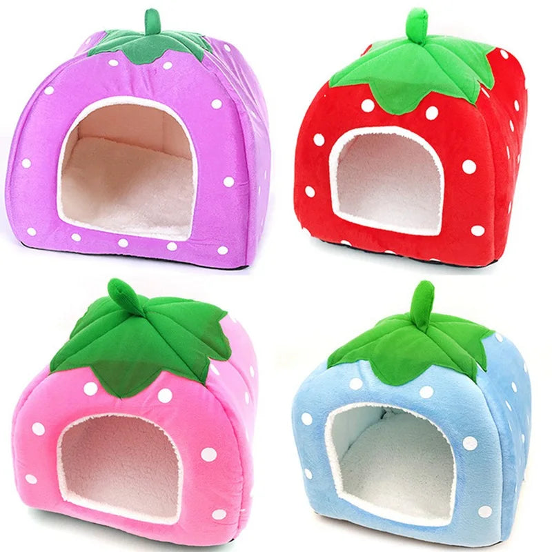 Strawberry Hamster House Cozy Hideout for Small Pets - Smarsty