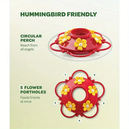 Suspended Hummingbird Feeder with Five Feeding Ports - Smarsty