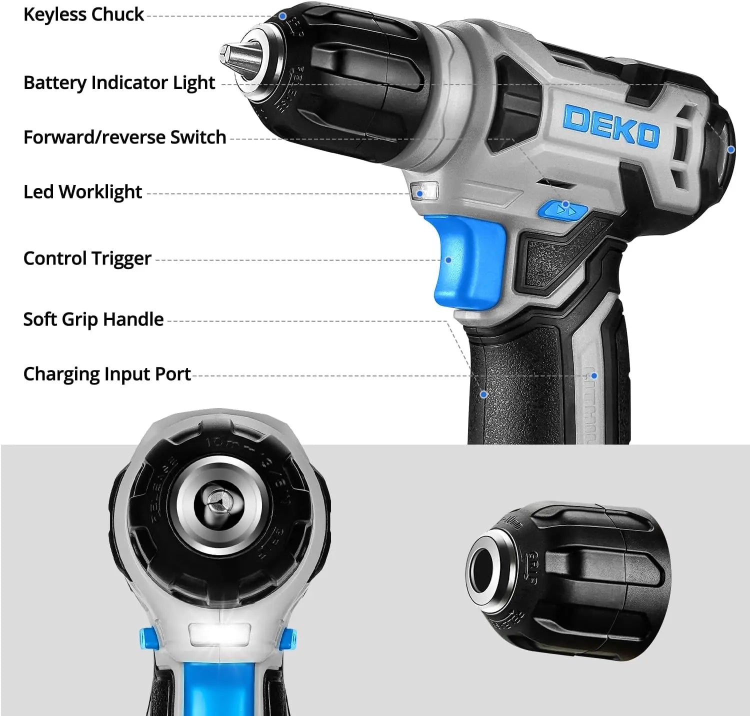 DEKO 126 Piece Cordless Drill Set for Home Use - Smarsty