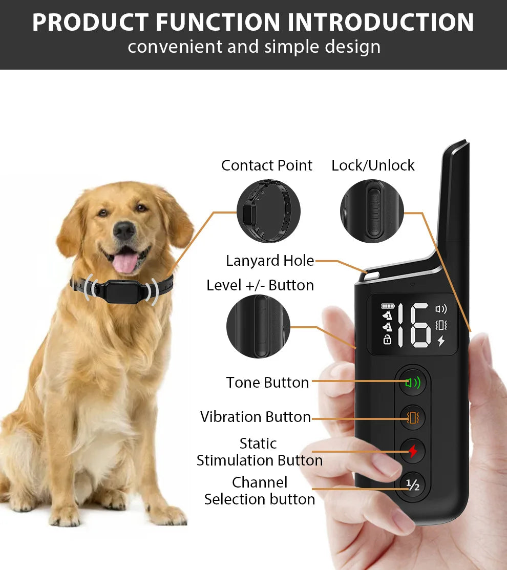 Dog Training Collar With 1000ft Range And Three Modes - Smarsty