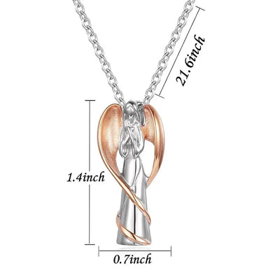 Angel Wing Stainless Steel Cremation Jewelry Necklace - Smarsty