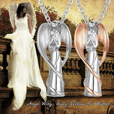 Angel Wing Stainless Steel Cremation Jewelry Necklace - Smarsty