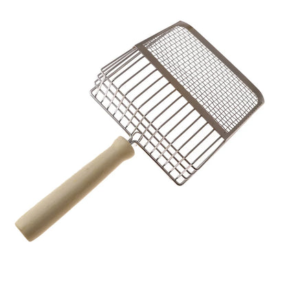 Stainless Steel Cat Litter Scoop With Wooden Handle - Smarsty