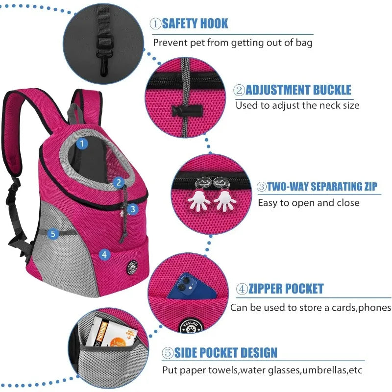 Portable Travel Dog Carrier Backpack with Breathable Mesh - Smarsty