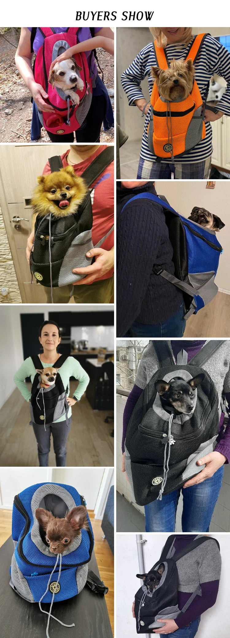 Portable Travel Dog Carrier Backpack with Breathable Mesh - Smarsty
