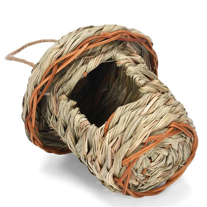 Handwoven Straw Bird Nest for Parrots Outdoor Use - Smarsty