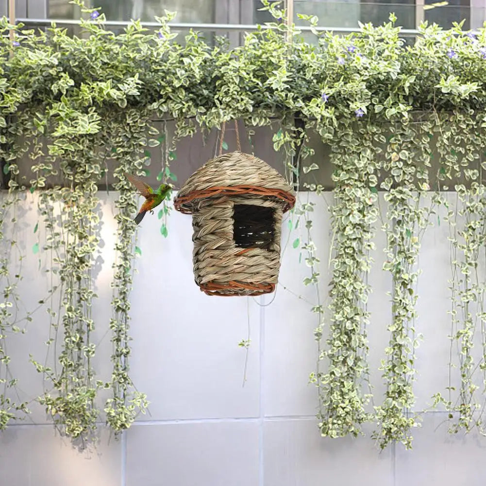 Handwoven Straw Bird Nest for Parrots Outdoor Use - Smarsty