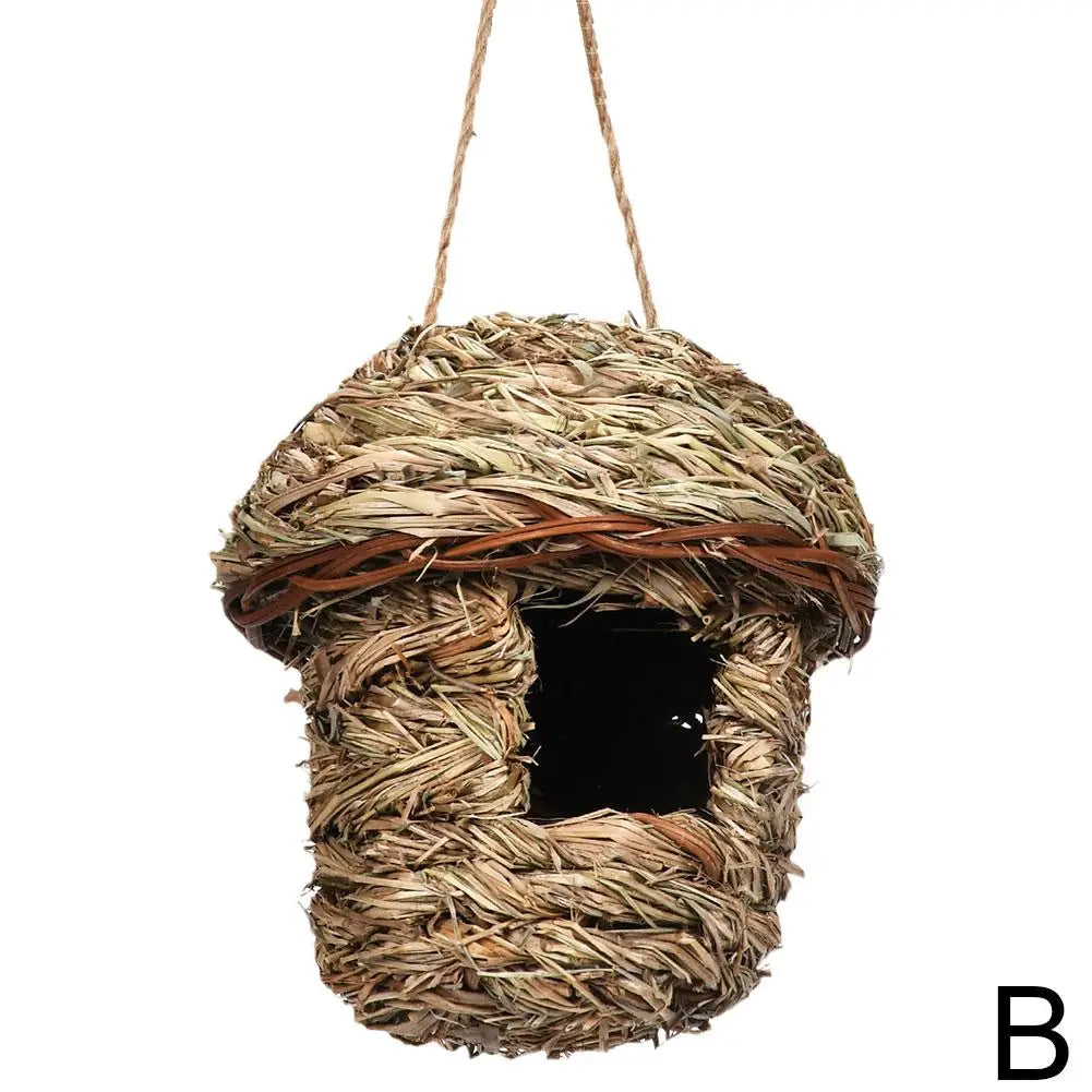 Handwoven Straw Bird Nest for Parrots Outdoor Use - Smarsty