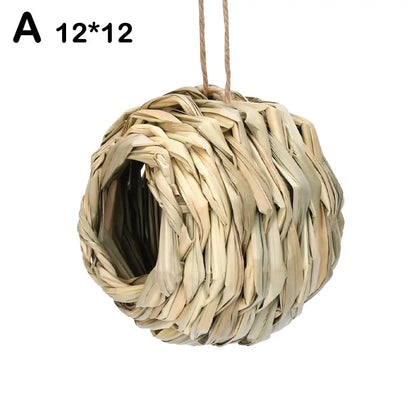 Handwoven Straw Bird Nest for Parrots Outdoor Use - Smarsty
