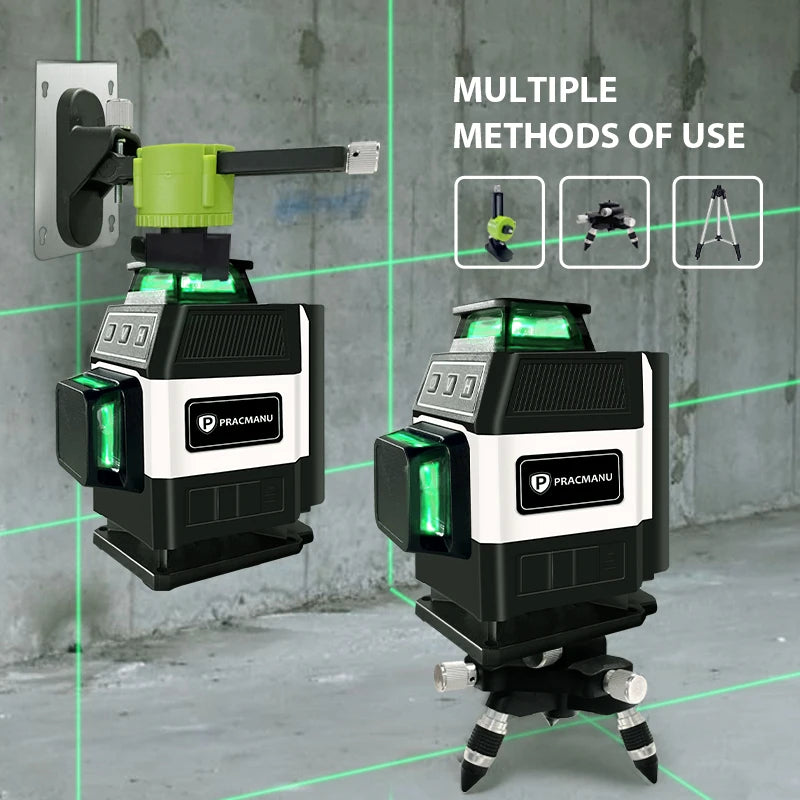 Pracmanu Mini 4D Green Laser Level with Self-Leveling Precision - Smarsty