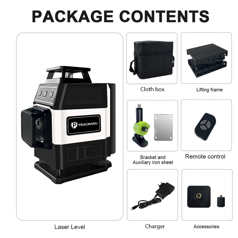 Pracmanu Mini 4D Green Laser Level with Self-Leveling Precision - Smarsty