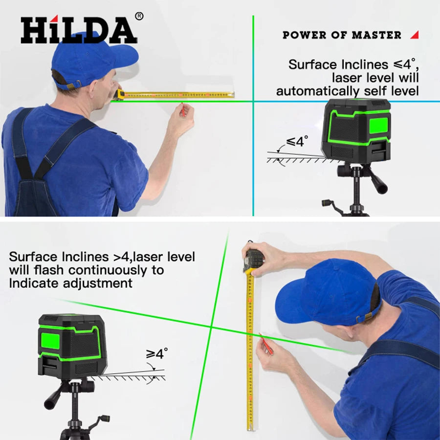 HILDA Self-Leveling Laser Level with Powerful Green Beam - Smarsty