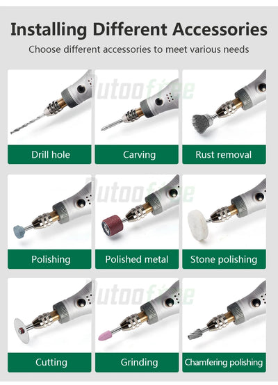 USB Cordless Mini Drill with Variable Speed and Accessories - Smarsty
