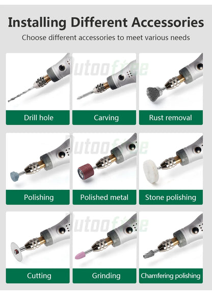 USB Cordless Mini Drill with Variable Speed and Accessories - Smarsty