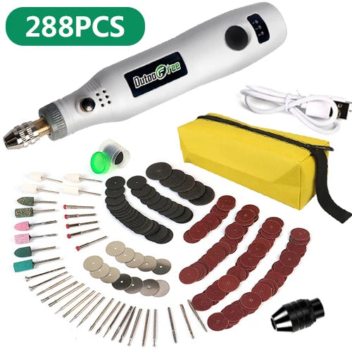 USB Cordless Mini Drill with Variable Speed and Accessories - Smarsty