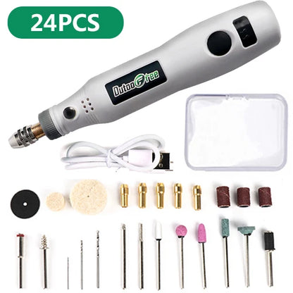 USB Cordless Mini Drill with Variable Speed and Accessories - Smarsty