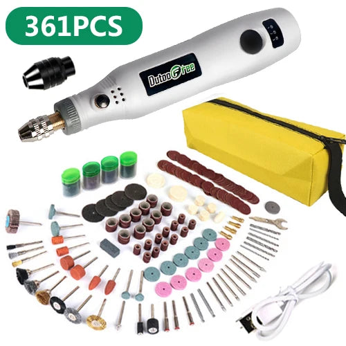 USB Cordless Mini Drill with Variable Speed and Accessories - Smarsty