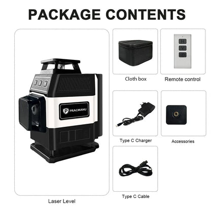 Pracmanu Mini 16 Lines Green Laser Level with Remote Control - Smarsty
