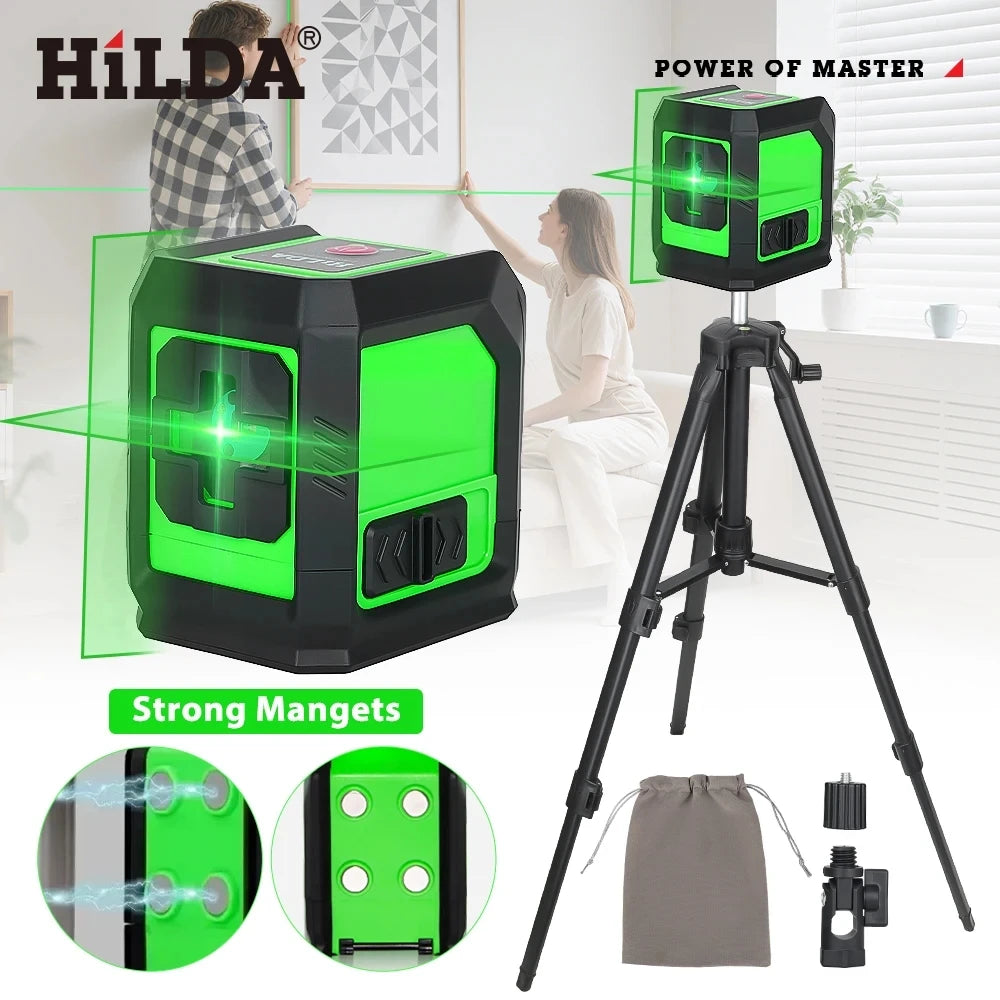 HILDA Green Laser Level with Magnetic Support and Precision - Smarsty