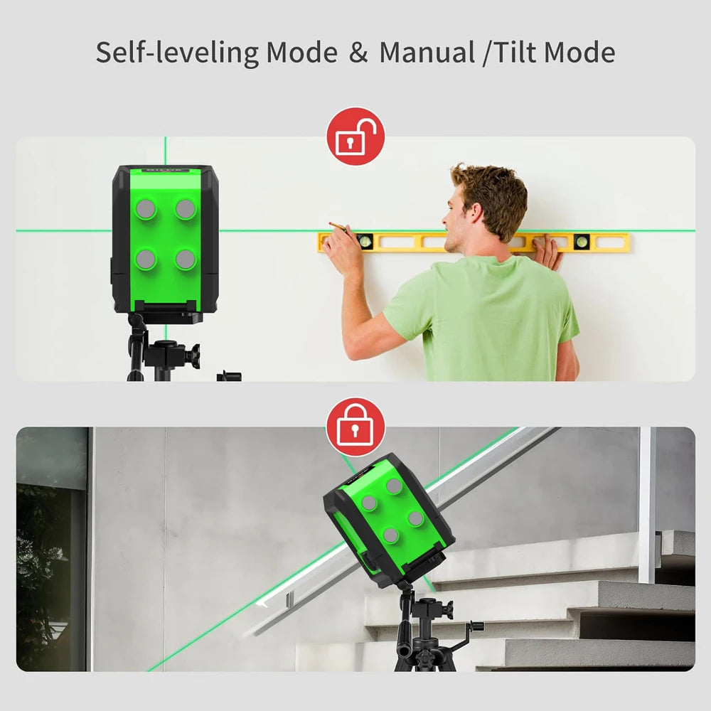 HILDA Green Laser Level with Magnetic Support and Precision - Smarsty