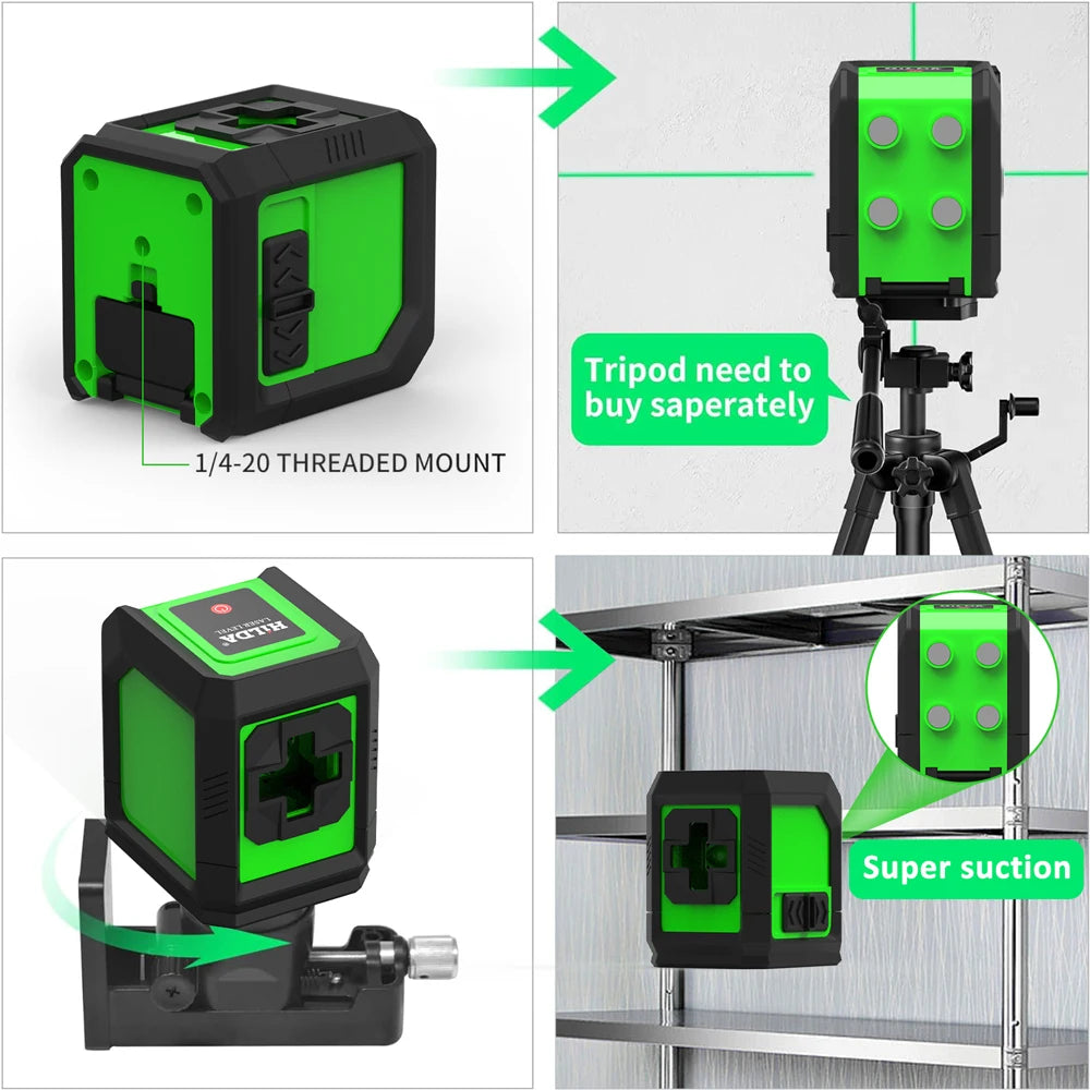 HILDA Green Laser Level with Magnetic Support and Precision - Smarsty