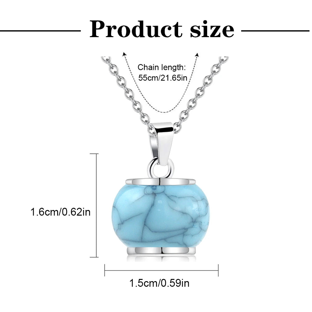 Blue Round Infinity Urn Pendant Cremation Jewelry for Ashes - Smarsty